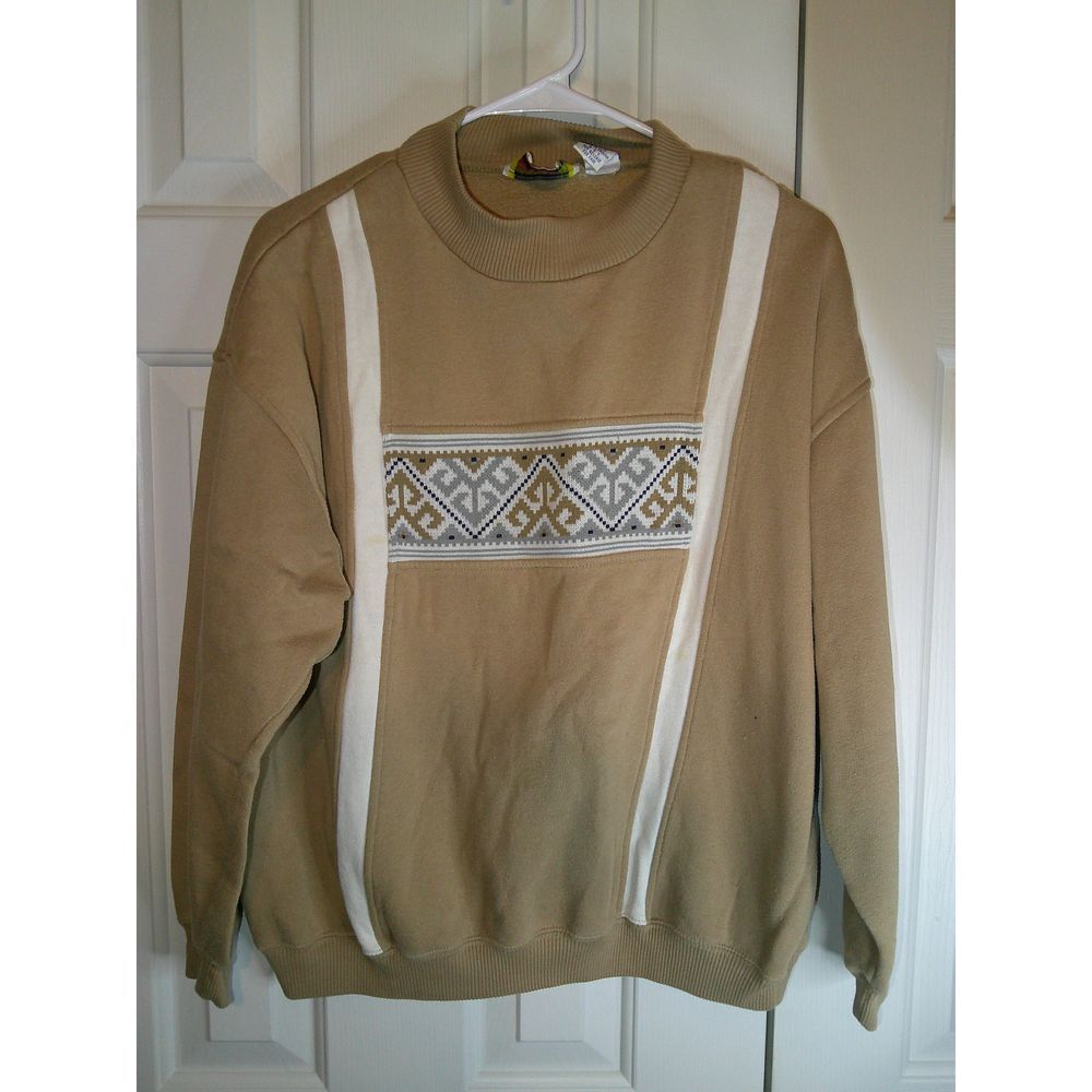 Vintage‎ American Sportswear Vintage Patterned Sweatshirt Pullover Crew Neck L